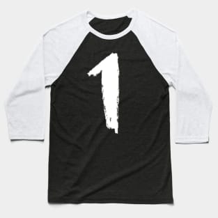 Handwritten Numeral: One, Number 1 Baseball T-Shirt